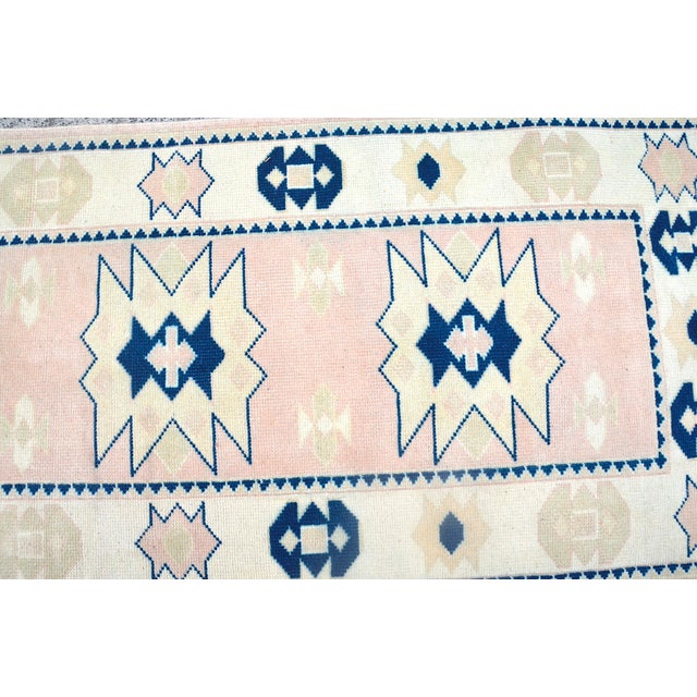 Geometric Vintage Tribal Carpet For Sale - Image 10 of 11