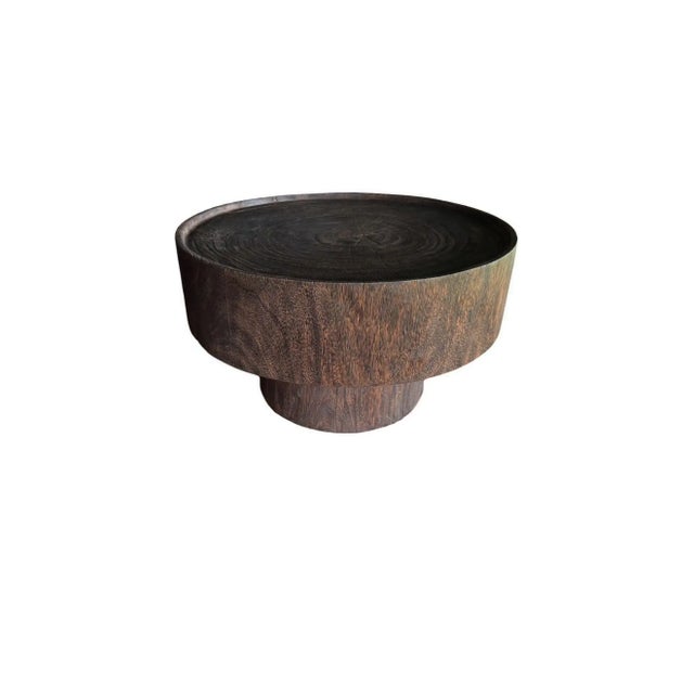 Not Yet Made - Made To Order Sculptural Round Table: Solid Mango Wood, Espresso Finish, Modern Organic For Sale - Image 5 of 7