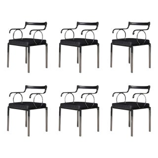 Modern Italian Dining Chairs attributed to Fasem International, 1980s, Set of 6 For Sale