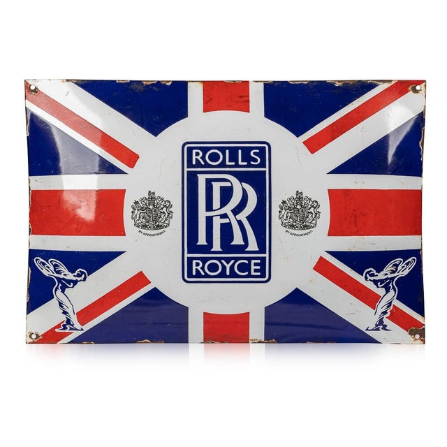 Enamel Rolls Royce Union Jack Sign For Sale - Image 12 of 12