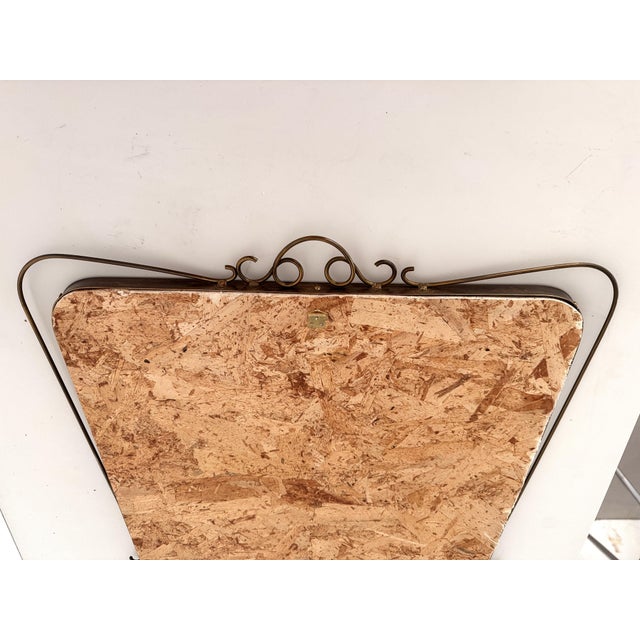 Large Mid-Century Italian Wall Mirror with Brass Frame, 1950s For Sale - Image 17 of 18