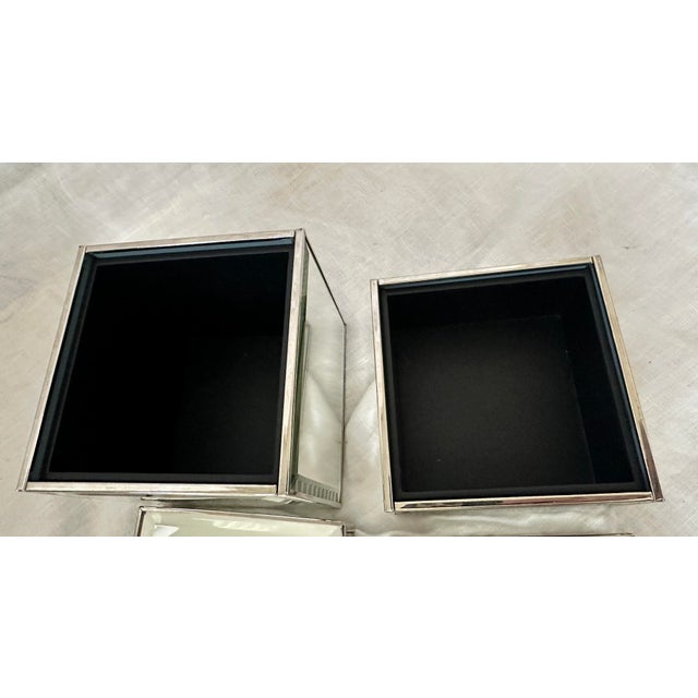 Contemporary Pair of Restoration Hardware Glass Storage Boxes For Sale - Image 3 of 5