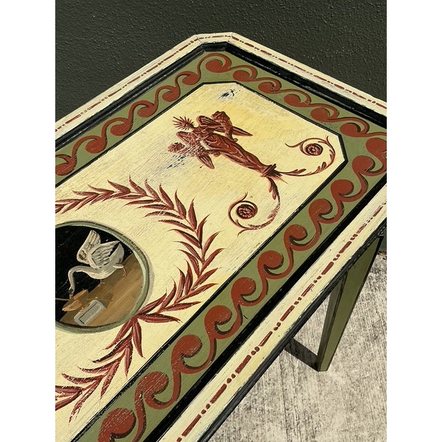 Vintage 1992 Hand Painted Swan Console Table For Sale - Image 4 of 14