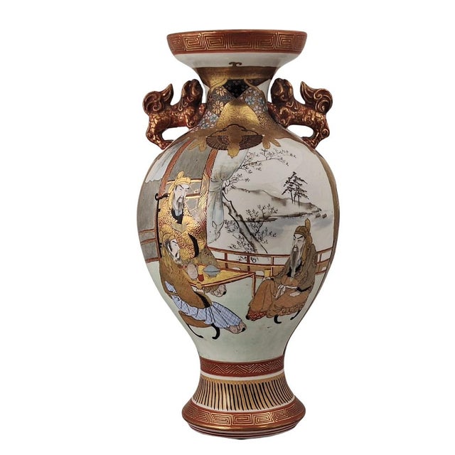 Ceramic Antique Japanese Kutani Gilt Porcelain Vase, 1890s For Sale - Image 7 of 7