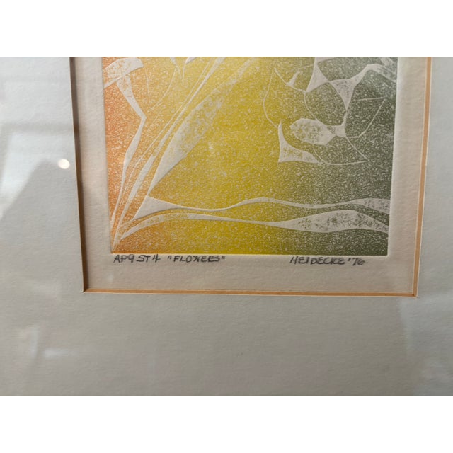 Mid-Century Modern Pair of 1976 Signed Artists Proof Color Etchings For Sale - Image 3 of 7