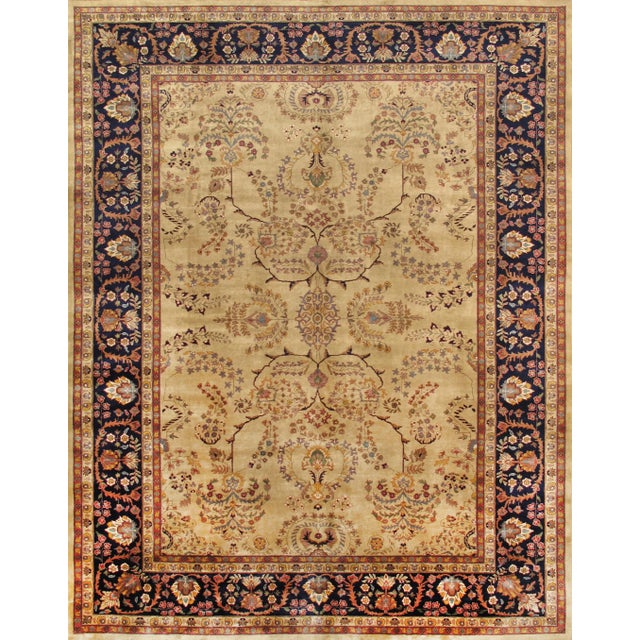 Pasargad Home Sarouk Lamb's Wool Area Rug, 8' 0" X 9' 8", Ivory For Sale - Image 4 of 4