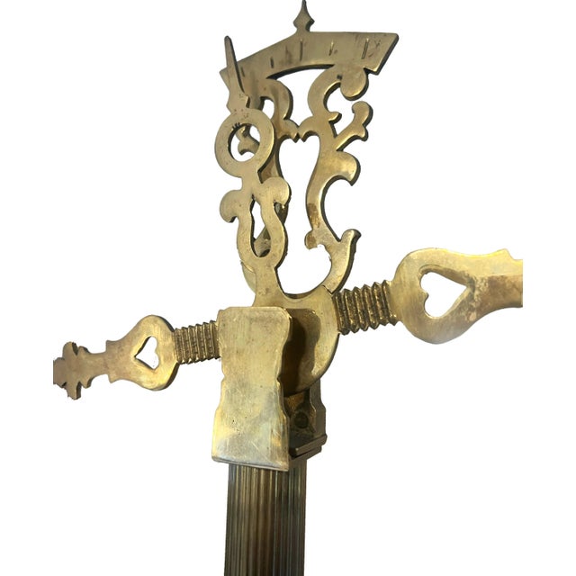 Beautiful Antique Brass Scale on Portofino Marble Base, Made in Italy For Sale - Image 4 of 6