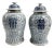 Large Antique 19th-Century Blue & White Ginger Jars - a Pair For Sale