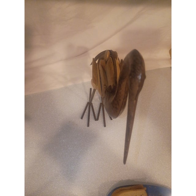 Wood Mid 20th Century Modern "Bora" Style Driftwood and Rebar Heron Sculpture For Sale - Image 7 of 8