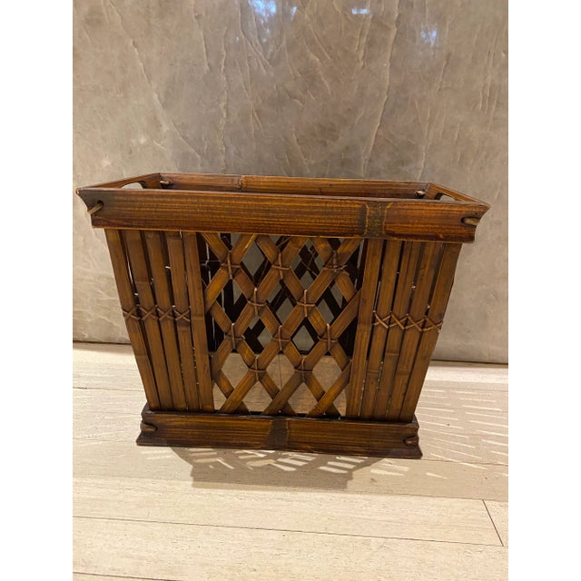 Bamboo Trellis Magazine Holder For Sale - Image 4 of 7