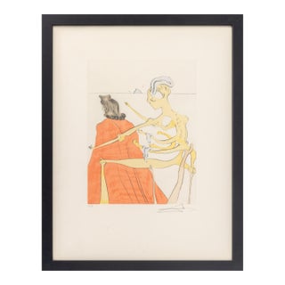 Salvador Dali "Le Dos Divin De Gala" Etching, 1974 For Sale