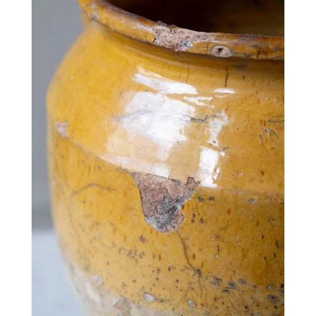 19th Century French Terracotta Confit Pot with Yellow Ochre Glaze For Sale - Image 12 of 12