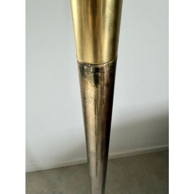 1960s Sculptural Fluted Brass Floor Lamp by Laurel Lamp Company, Surface Patina For Sale - Image 6 of 9