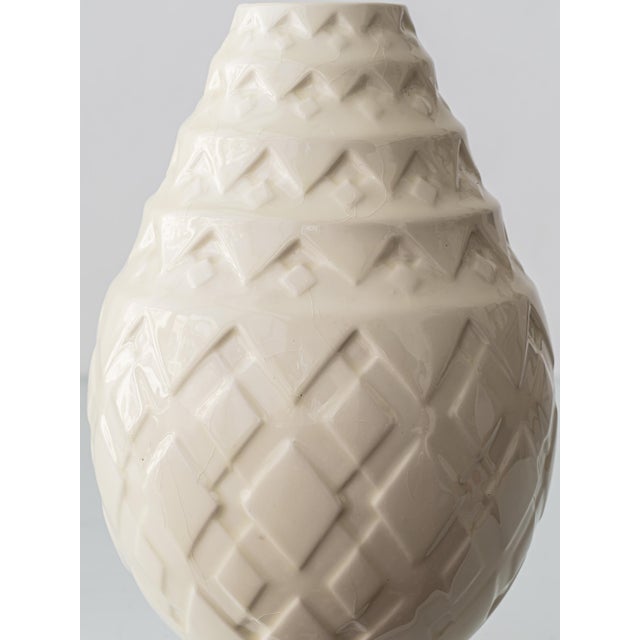 Art Deco Ceramic Pineapple Table Lamp with Silk Lampshade by Charles Catteau for Boch Frères, 1920s For Sale - Image 9 of 18