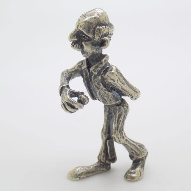 Vintage Italian Handmade Silver Elderly Bocce Player Figurine by Raspini, Arezzo, 1970s For Sale - Image 3 of 11