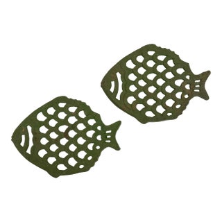Vintage Cast Iron Fish Trivets- A Pair For Sale