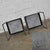 Vintage Chrome & Black Vinyl Faux Leather Sling Director’s Chairs Straight Legs, a Pair For Sale - Image 9 of 13