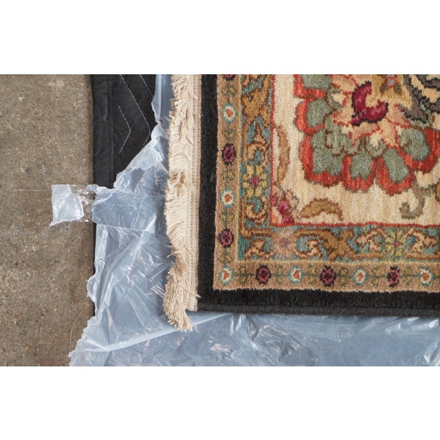 Karastan Ashara 100% Wool Agra Black Acanthus Palmette 549 Area Rug Carpet 9x10 For Sale - Image 4 of 12