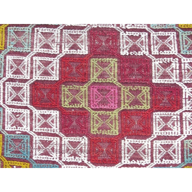 Orange 1960s Nomadic Mini Kilim Rug - 34"x47" For Sale - Image 8 of 12