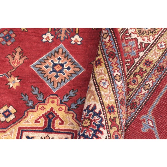 Beige Southwestern Kazak Red/Beige Wool Rug - 5'8''x7'9'' For Sale - Image 8 of 10