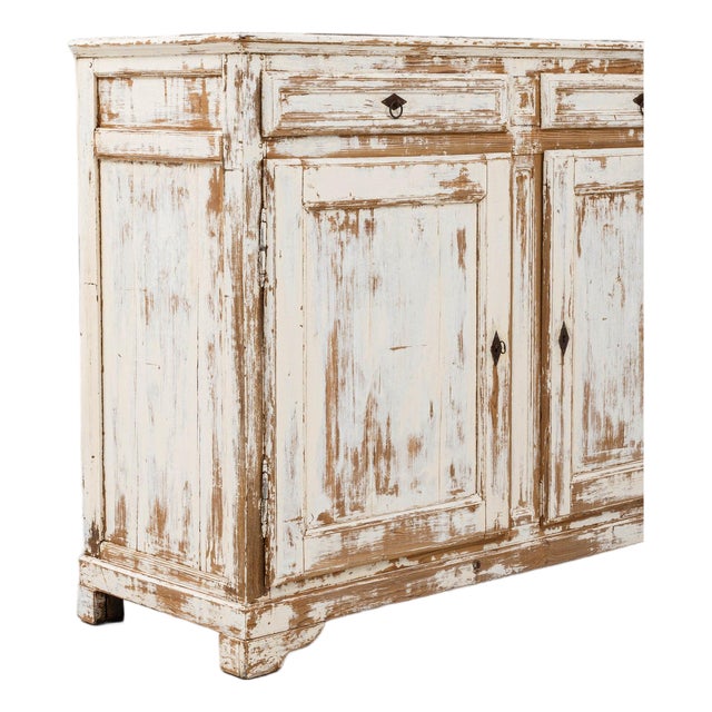 19th Century France Antique White Wood Storage Cabinets & Cupboards For Sale