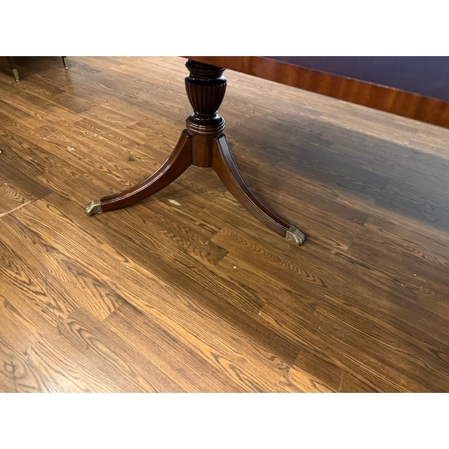 Traditional Georgian Style Mahogany Double Pedestal Dining Table by Leighton Hall - Showroom Sample For Sale - Image 13 of 16