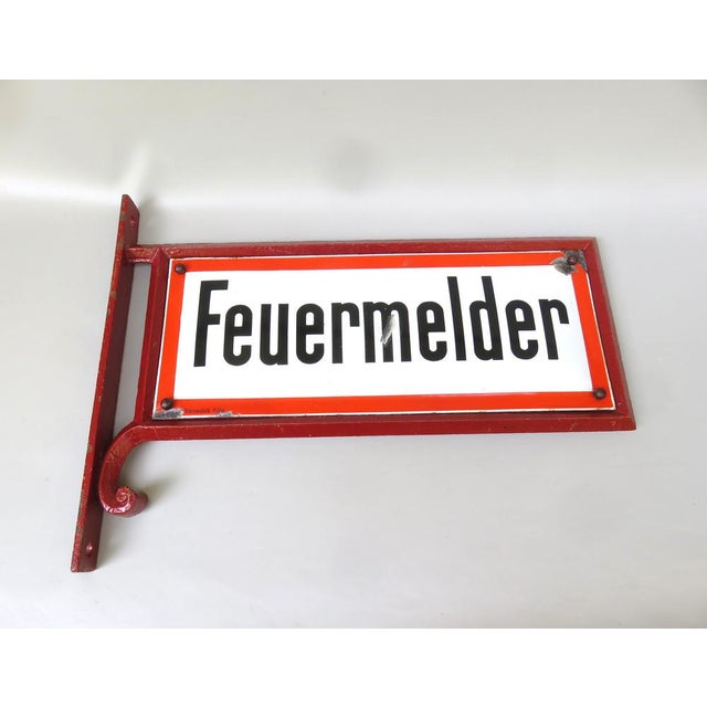 Art Nouveau Fire Alarm Sign in Enameled Cast Iron from Bürvenich, Cologne, Germany, 1890s For Sale - Image 3 of 18