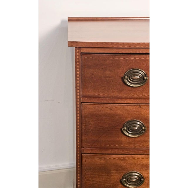19th Century American Inlaid Bowfront Chest of Drawers For Sale - Image 11 of 12
