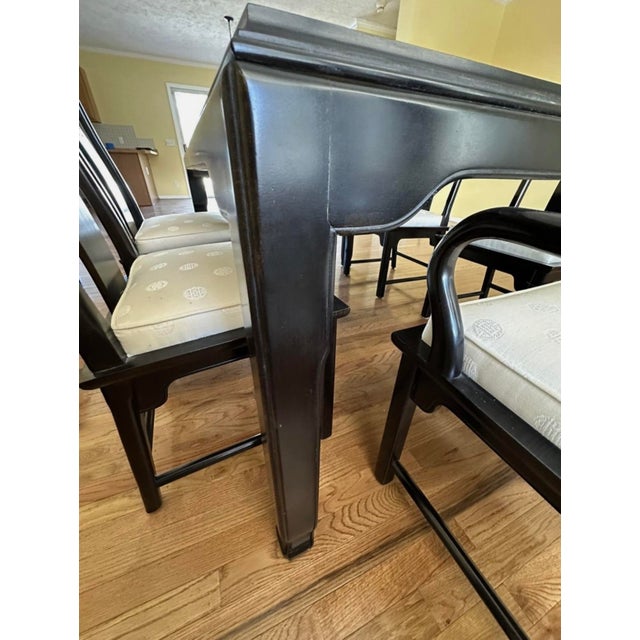 Century Chin Hua Dining Set R Sobota – 8 Chairs + 2 Leaves – Burl Wood – Excellent For Sale - Image 11 of 17