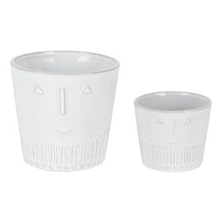 Porcelain Face Planter (Set of 2) For Sale