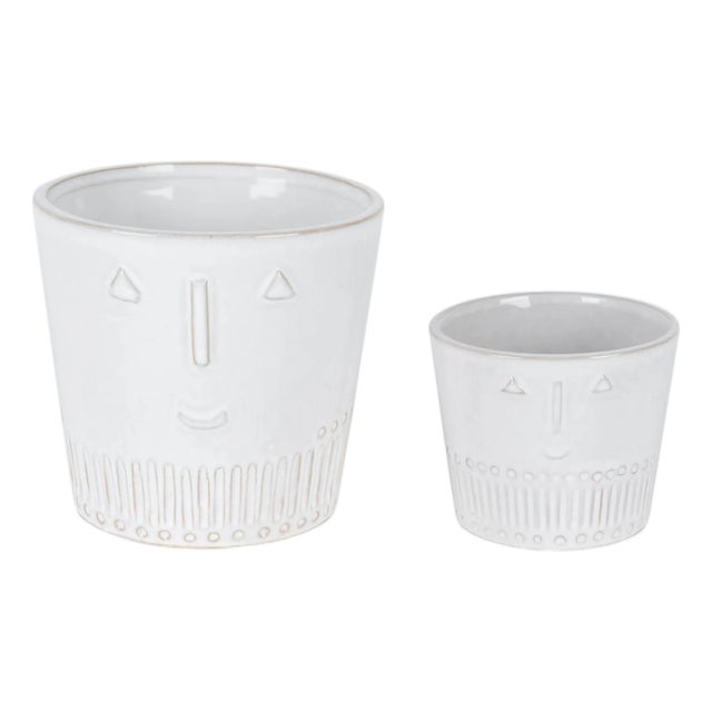 Porcelain Face Planter (Set of 2) For Sale