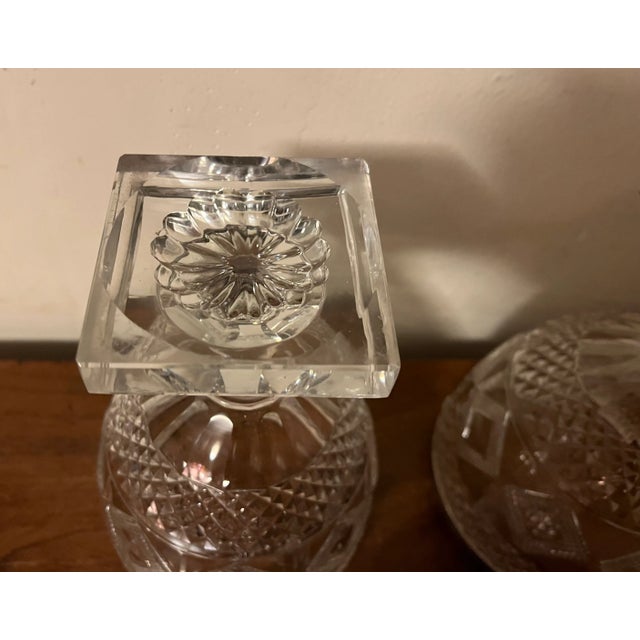Antique 19th Century George III Anglo Irish Cut Crystal Glass Chestnut Urns - a Pair For Sale - Image 11 of 12