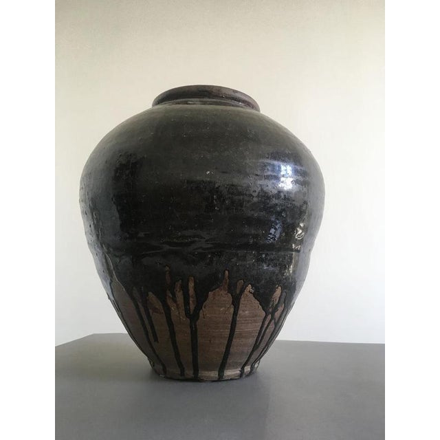 Late 18th Century Khmer Brown Glazed Terracotta Vase For Sale - Image 12 of 18