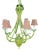 Vintage Custom Painted Pale Green Carved Palm Tree Faux Bamboo Iron 6 Light Regency Chandelier For Sale - Image 9 of 10