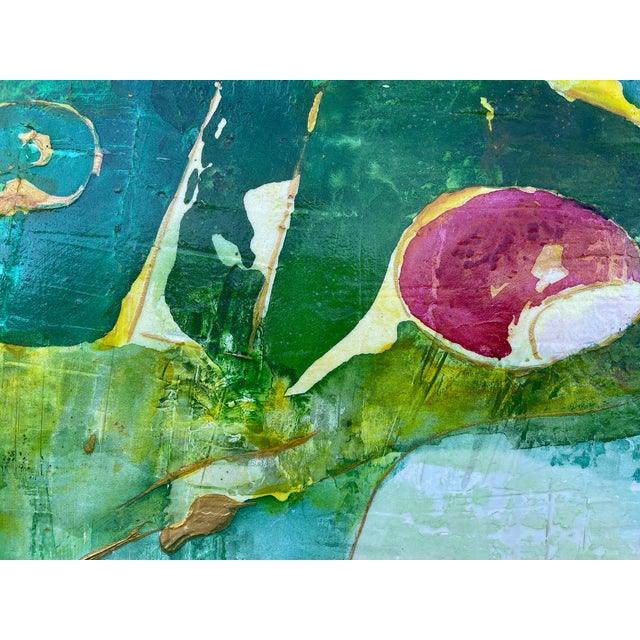 "Moss and Sunlight" Abstract Beautiful Colorful Modern Painting by Artist Sonia Gold For Sale - Image 9 of 17