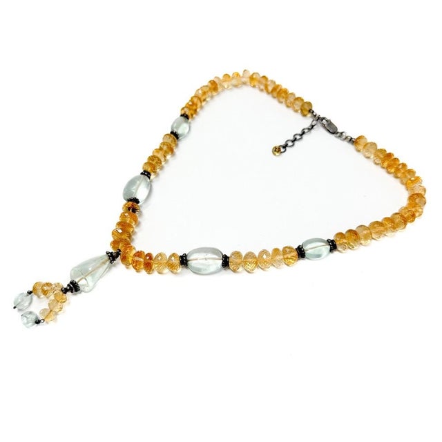 Vintage Silver and Citrine Bead Necklace, 1990s For Sale - Image 6 of 9