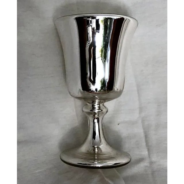 Mercury Glass Footed Cup For Sale - Image 4 of 11