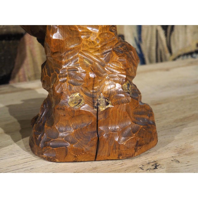 Pair of Antique French Carved Pine Busts of a Boy and a Girl, Circa 1900 For Sale - Image 16 of 18