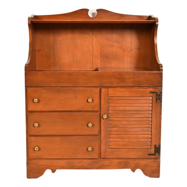 Ethan Allen American Colonial Solid Maple Dry Sink For Sale
