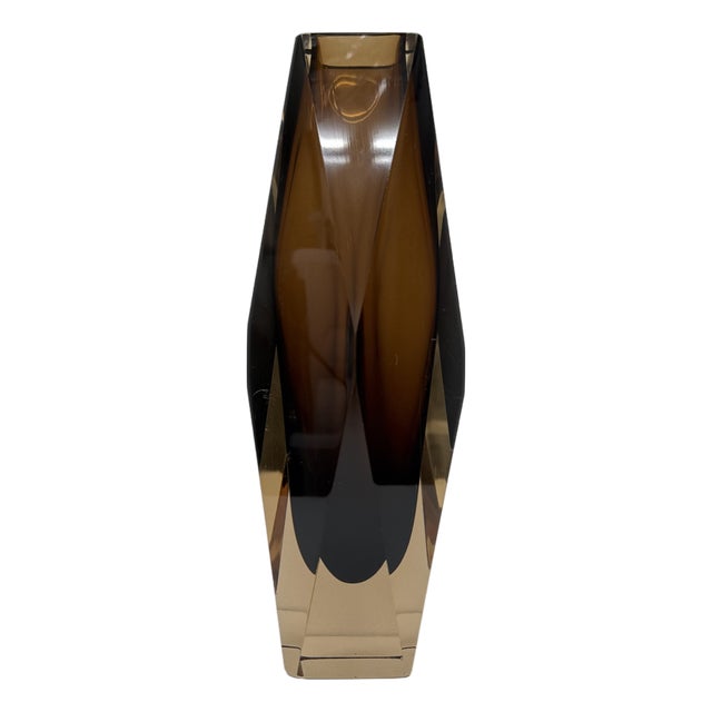 Murano Sommerso Glass Faceted Vase by Flavio Poli, 1970s For Sale