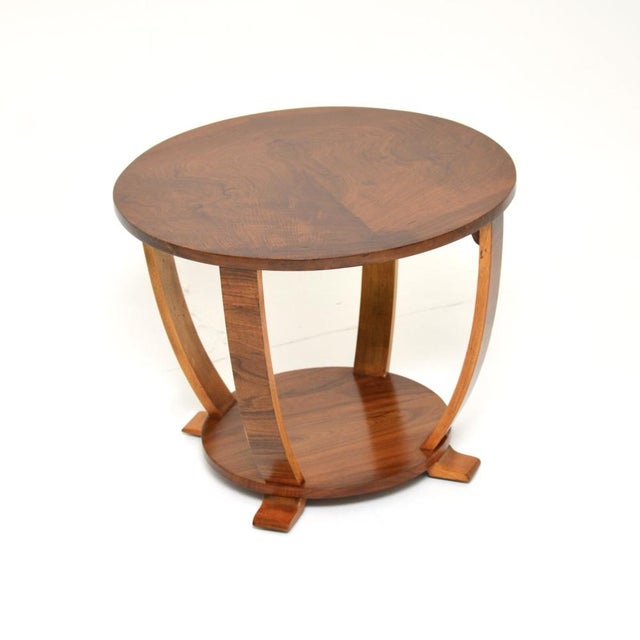A smart and very well made Art Deco figured walnut occasional side / coffee table. This was made in England, it dates from...