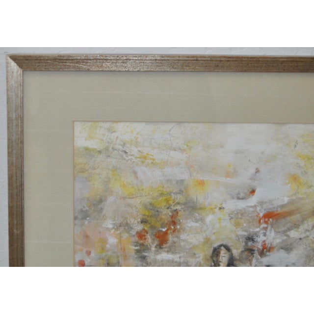 Mid-Century Modern Jaime Oates Original Painting "Fruit Vendors" C.1974 For Sale - Image 3 of 8