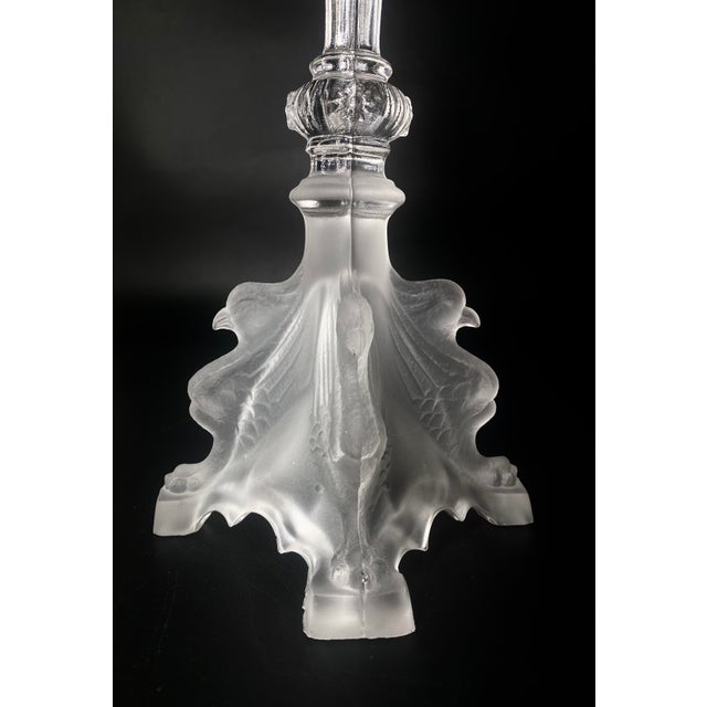 Crystal Griffon Candlestick from Val Saint Lambert, Belgium, 1920s For Sale - Image 6 of 12