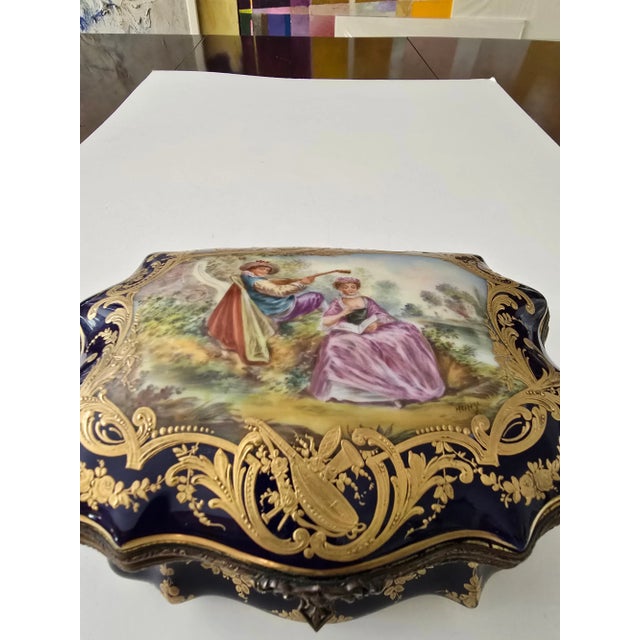 A true museum quality antique original ( over 125 years old french handpainted porcelain with 24k raised gold guaranteed )...