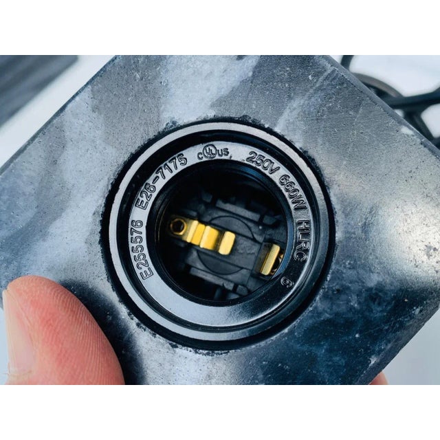 Black Marble & Brass Pendant Lights - a Pair For Sale - Image 9 of 10