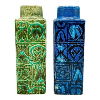1960s Danish Modern Limited Edition Royal Copenhagen Vases in the Baca Style- A Pair For Sale