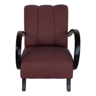 Padded Armchair in the style of Jindřich Halabala, 1930s For Sale