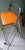 Folding Occasional Stool in Chromed Metal with Orange Imitation Leather Seat, France, 1970s For Sale - Image 3 of 12