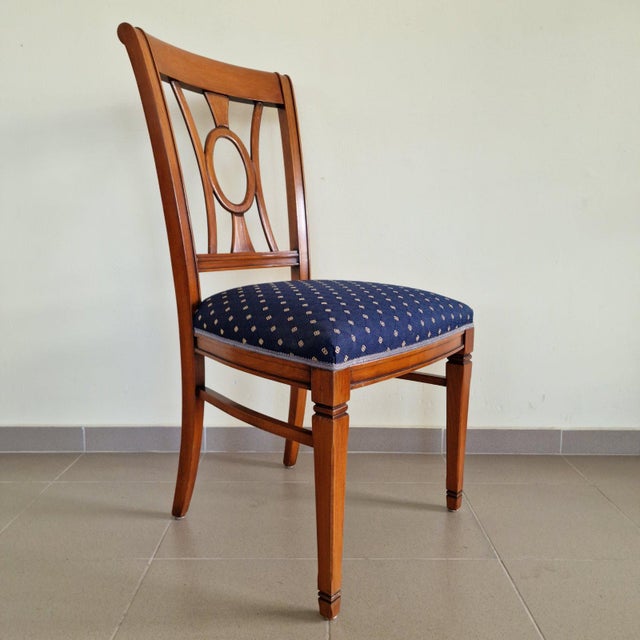 Blue Art Deco Dining Table and Chairs, Set of 7 For Sale - Image 8 of 9