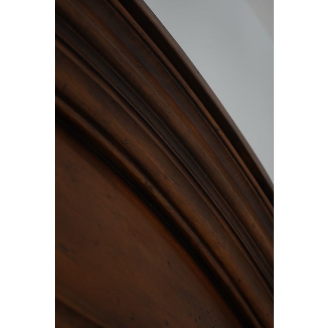Wood Large Distressed Walnut Beveled Glass Pier Mirror For Sale - Image 7 of 10